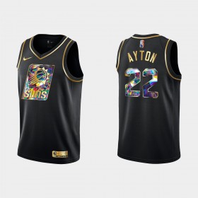 Canotte Uomo Phoenix Suns Deandre Ayton 22 Nike 2021-22 Nero Golden Edition 75th Anniversary Diamond Swingman